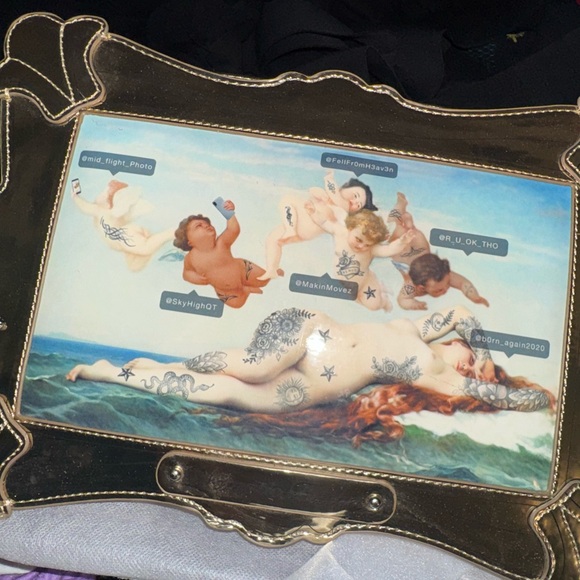 Dolls Kill Gold Art-Inspired Clutch - Picture 3 of 5